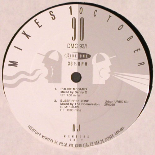 V.A.DMC October 90 Mixes 1: Police, Bleep Free Zone, Elevation, DMC (DMC 93/1), UK, 1990 Typ: LP Best.-Nr.: V3412 Preis: 12,50 Euro