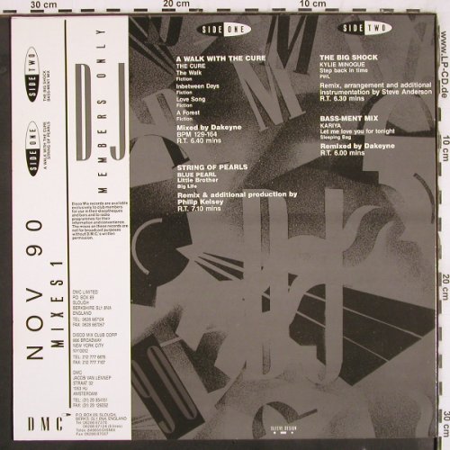 V.A.DMC November 90 Mixes - 1: Cure,Blue Pearl,Kylie Minogue, DMC (DMC 94/1), UK, 1990 Typ: LP Best.-Nr.: V3414 Preis: 12,50 Euro