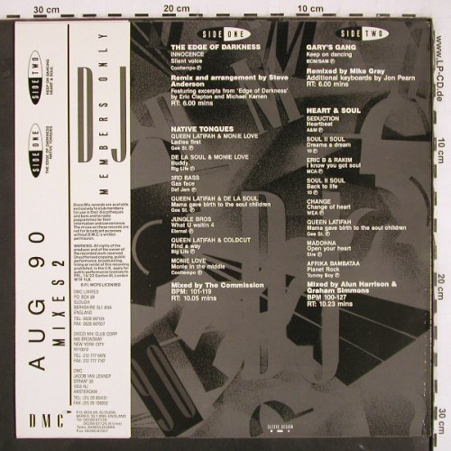 V.A.DMC August 90 - Mixes 2: Edge of Darkness,NativeTongues, DMC (DMC 91/2), UK, 1990 Typ: LP Best.-Nr.: V3426 Preis: 12,50 Euro