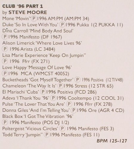 V.A.DMC The Megamixes 167/3/4: Pop'96,Soul Rap R&B...House'96 pt.1, DMC (DMC 167/3/4), UK, 1996 Typ: 2LP Best.-Nr.: V3480 Preis: 12,50 Euro