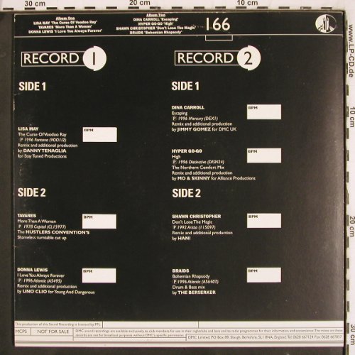 V.A.DMC Remix Culture 166/1/2: Danny Tenaglia, UnoClio.. Berserker, DMC (DMC 166/1/2), UK, 1996 Typ: 2LP Best.-Nr.: V3482 Preis: 12,50 Euro