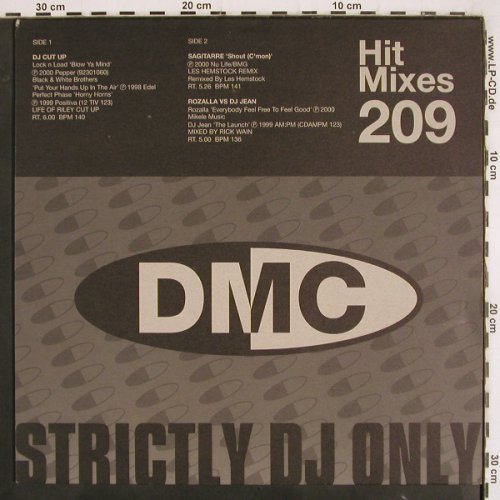 V.A.Hit Mixes 209: DJ Cut Up,Sagitarre,Rozalla DJ Jean, DMC (DMC 209.3), UK, 2000 Typ: 12" Best.-Nr.: V3513 Preis: 12,50 Euro