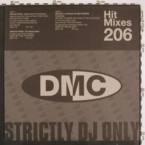 V.A.Hit Mixes 206: Des Mitchell,Martha Wash,M.Jackson, DMC (DMC 206.3), UK, 2000 Typ: 12" Best.-Nr.: V3514 Preis: 12,50 Euro