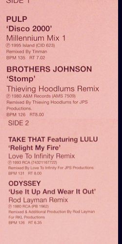 V.A.Hit Mixes 203/3: Pulp,Brother Johnson,TakeThat,Odyss, DMC (DMC 203/3), UK, 1999 Typ: 12" Best.-Nr.: V3520 Preis: 12,50 Euro