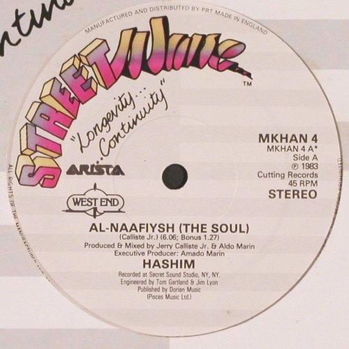 Hashim: AL-NaaFiysh (The Soul)*2, Street Wave/Arista (MKHAN 4), UK, FLC, 1983 Typ: 12" Best.-Nr.: V3529 Preis: 14,00 Euro