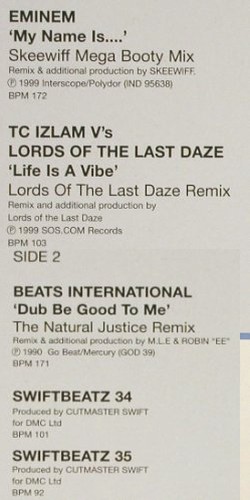 V.A.Phat Beats 198/2: Eminem,TC Islam,Beats Int.Swiftb., DMC (DMC 198/2), UK, 1999 Typ: 12" Best.-Nr.: V3530 Preis: 9,00 Euro