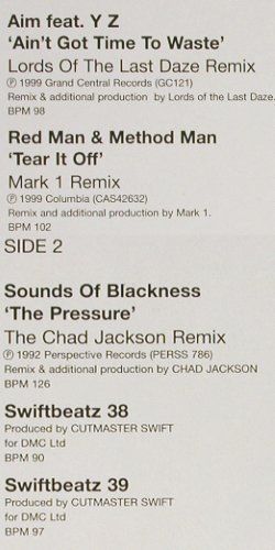 V.A.Phat Beats 201/2: Aim f.YZ,RedMan,MethodeM.Sound oB, DMC (DMC 201/2), UK, 1999 Typ: 12" Best.-Nr.: V3533 Preis: 9,00 Euro