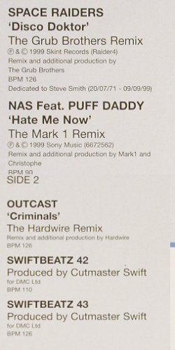 V.A.Phat Beats 203/2: Space Raiders,NASfPuffD.,Outcast, DMC (DMC 203/2), UK, 1999 Typ: 12" Best.-Nr.: V3534 Preis: 9,00 Euro