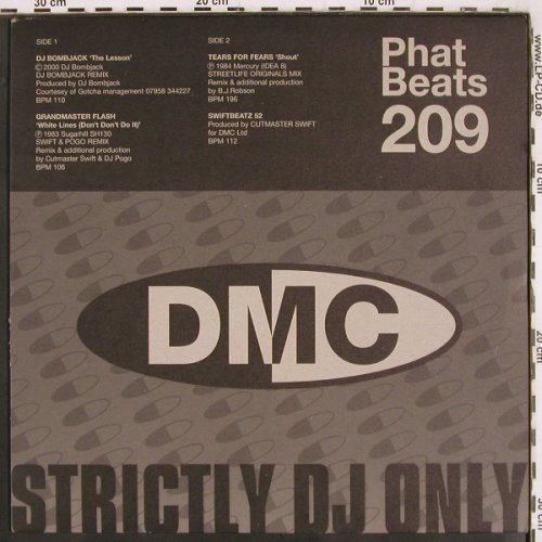 V.A.Phat Beats 209/2: DJ Bombjack,GrandmFlash,TearsfFears, DMC (DMC 209.2), UK, 2000 Typ: 12" Best.-Nr.: V3536 Preis: 9,00 Euro