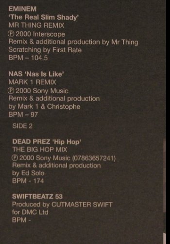 V.A.Phat Beats 210/2: Eminem,Nas,DeadPrez,Swiftbeats, DMC (DMC 210.2), UK, 2000 Typ: 12" Best.-Nr.: V3539 Preis: 9,00 Euro