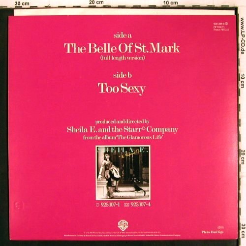 Sheila E.: The Belle Of St.Mark / Too Sexy, WB(920 285-0), D, 1984 - 12inch - V955 - 3,00 Euro