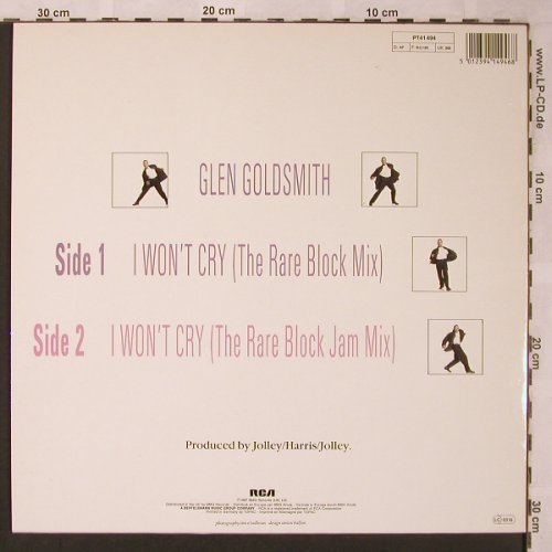 Goldsmith,Glen: I Won't Cry *2, mix, RCA(PT 41494), D, 1987 - 12inch - X2070 - 3,00 Euro