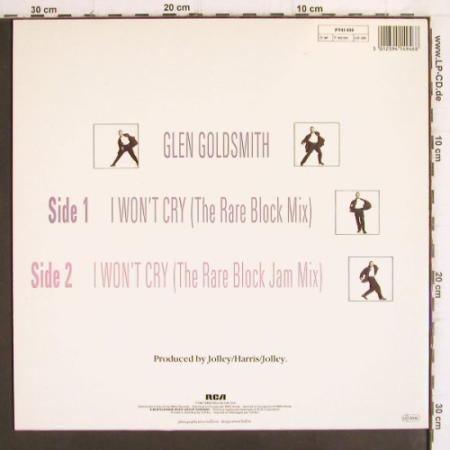 Goldsmith,Glen: I Won't Cry *2, mix, RCA (PT 41494), D, 1987 Typ: 12" Best.-Nr.: X2070 Preis: 2,00 Euro