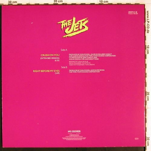 Jets: Crush on you /Right before my eyes, MCA (258 671-1), D, 1986 Typ: 12" Best.-Nr.: X2160 Preis: 2,00 Euro