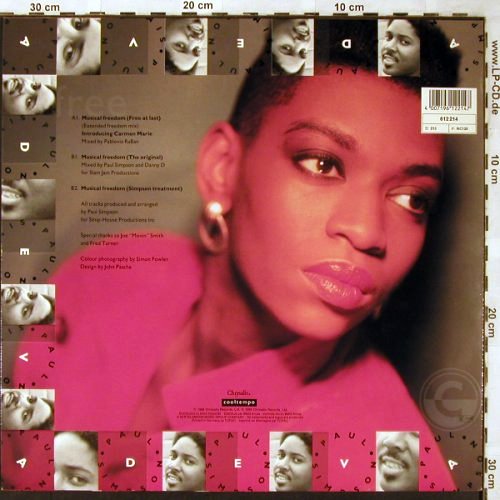 Simpson,Paul  feat. Adeva: Musical Freedom *3, Cooltempo/Chrysalis (612 214), D, 1988 Typ: 12" Best.-Nr.: X2228 Preis: 1,00 Euro