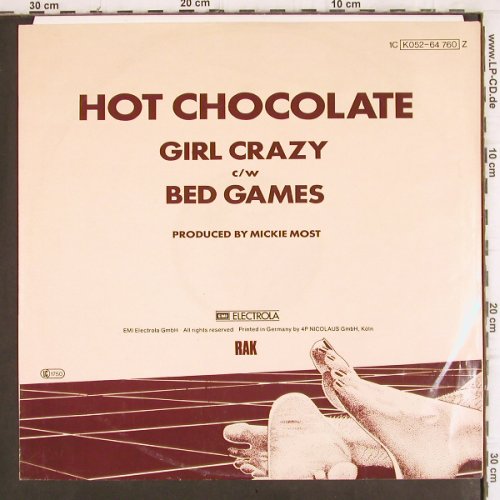 Hot Chocolate: Girl Crazy / Bed Games, RAK(K052-64 760), D, 1982 - 12inch - X2299 - 2,00 Euro