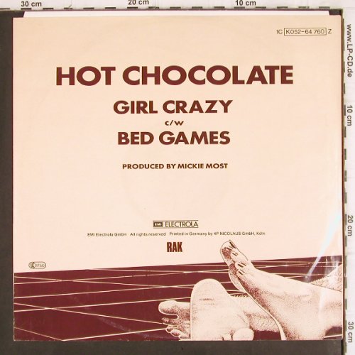 Hot Chocolate: Girl Crazy / Bed Games, RAK(K052-64 760), D, 1982 - 12inch - X2299 - 4,00 Euro