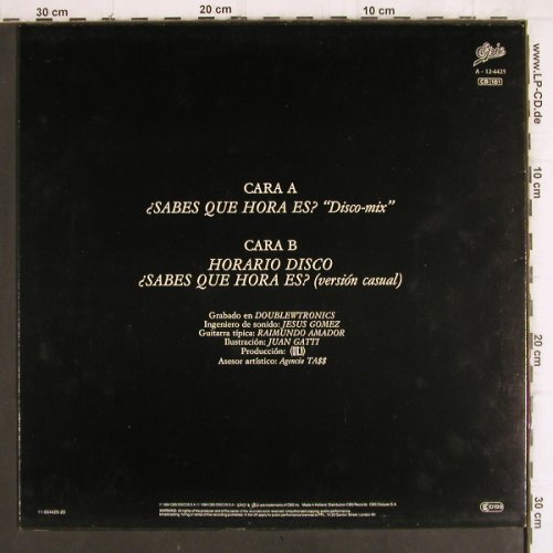 Latino,Vicio: Sabes Que Hora es?(disco/casual), Epic (A-12-4425), NL, 1984 Typ: 12" Best.-Nr.: X2318 Preis: 2,00 Euro