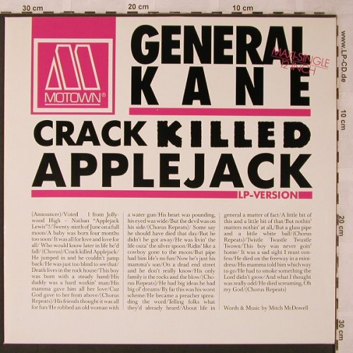 General Kane: Crack Killed Applejack*2+1, Gordy(ZT 40986), D, 1986 - 12inch - X2623 - 4,00 Euro