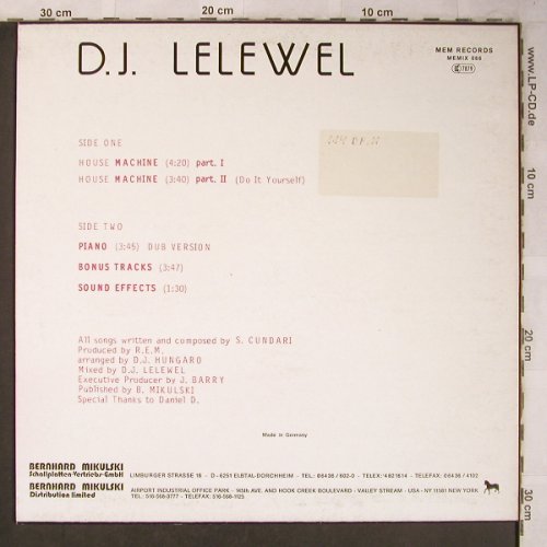 D.J.Lelewel: House Machine*2+3, m-/vg+, Mem Records(MEMIX 066), D, 1987 - 12inch - X5287 - 4,00 Euro