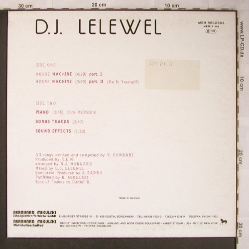 D.J.Lelewel: House Machine*2+3, m-/vg+, Mem Records (MEMIX 066), D, 1987 Typ: 12" Best.-Nr.: X5287 Preis: 4,00 Euro