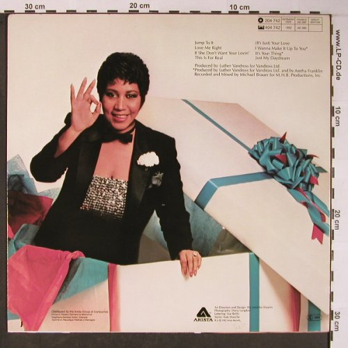 Franklin,Aretha: Jump To It, Arista (204 742-320), D, 1982 Typ: LP Best.-Nr.: X6006 Preis: 6,00 Euro