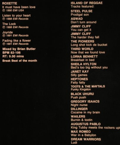 V.A.DMC June 91 - Three: Roxette,Break Beat,Island of Reggae, DMC (101/3), UK, 1991 Typ: LP Best.-Nr.: X6522 Preis: 12,50 Euro