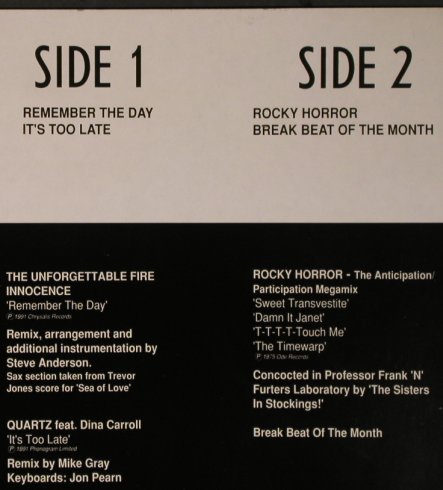 V.A.DMC April 91 - One: Innocence,Quartz f., Rocky Horror, DMC (99/1), UK, 1991 Typ: 12" Best.-Nr.: X6525 Preis: 12,50 Euro