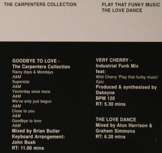 V.A.DMC February  91 - One: CarpentersColl,VeryCherry ind.fnkmx, DMC (97/1), UK, 1991 Typ: 12" Best.-Nr.: X6528 Preis: 12,50 Euro