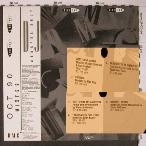V.A.DMC October 90 Mixes - 2: Betty Boo MiniMx,Friends,Reasons, DMC (93/2), UK, 1990 Typ: LP Best.-Nr.: X6550 Preis: 12,50 Euro