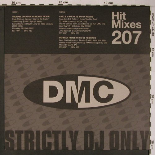 V.A.Hit Mixes 207: M.Jackson L.Richie,Eric B.,Perf.Pha, DMC(207.3), UK, 1999 - 12inch - X6655 - 12,50 Euro