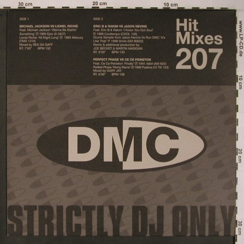 V.A.Hit Mixes 207: M.Jackson L.Richie,Eric B.,Perf.Pha, DMC (207.3), UK, 1999 Typ: 12" Best.-Nr.: X6655 Preis: 12,50 Euro