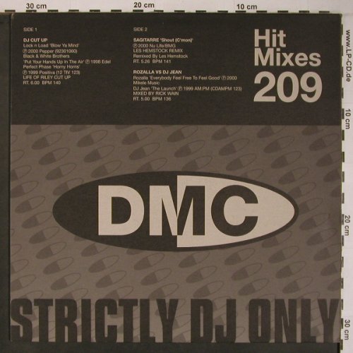 V.A.Hit Mixes 209: DJ Cut Up,Sagitarre,Rozalla DJ Jean, DMC(209.3), UK, 2000 - 12inch - X6658 - 12,50 Euro