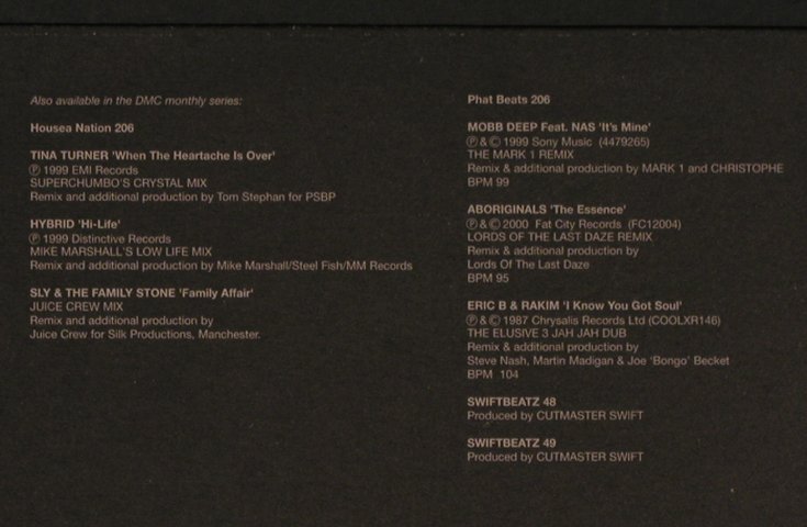 V.A.Hit Mixes 206: Des Mitchell,Martha Wash,M.Jackson, DMC (206.3), UK, 2000 Typ: 12" Best.-Nr.: X6659 Preis: 20,00 Euro