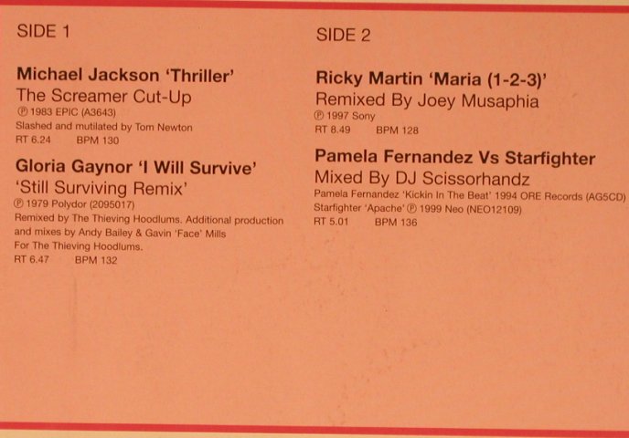 V.A.Hit Mixes 201: M.Jackson,GloriaGaynor,R.Martin, DMC (201/3), UK, 1999 Typ: 12" Best.-Nr.: X6663 Preis: 17,50 Euro