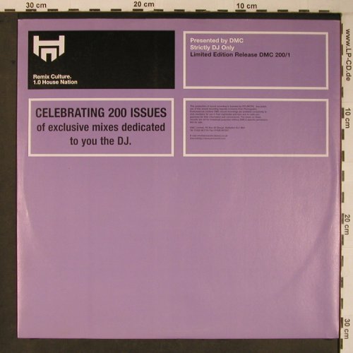 V.A.House Nation 200: Placebo,Danny Tenaglia,Fr.Knuckles, DMC (200/1), UK, 1999 Typ: 12" Best.-Nr.: X6670 Preis: 9,00 Euro