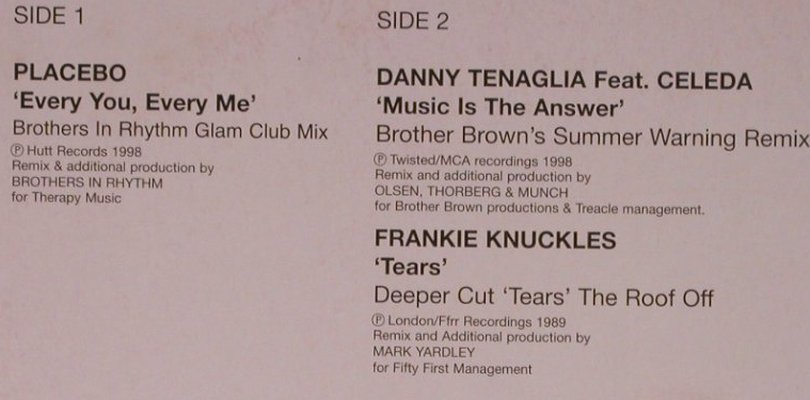 V.A.House Nation 200: Placebo,Danny Tenaglia,Fr.Knuckles, DMC (200/1), UK, 1999 Typ: 12" Best.-Nr.: X6670 Preis: 9,00 Euro