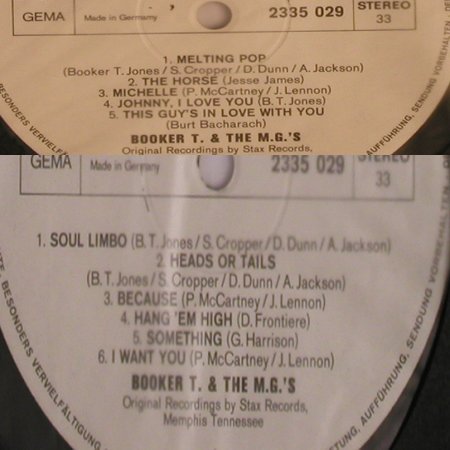 Booker T. & The MG's: Pop History Vol. 8,NoCover,1 LP of2, Polydor Musterplatte(2335 029), D(JB), 1970 - LP - X6878 - 25,00 Euro