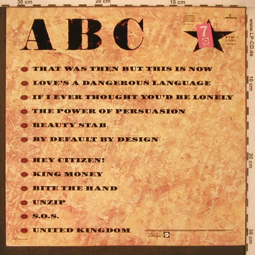 ABC: Beauty Stab, Mercury (814 661-1), NL, 1983 Typ: LP Best.-Nr.: X7438 Preis: 5,00 Euro