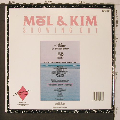 Mel & Kim: Showing Out / System, Supreme Records (SUPET 107), UK, 1986 Typ: 12" Best.-Nr.: X7531 Preis: 5,00 Euro