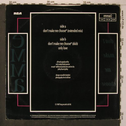 Emma: Don't Make Me Choose*2+1, m-/vg+, BMG (emmat2), UK, 1987 Typ: 12" Best.-Nr.: X7555 Preis: 3,00 Euro