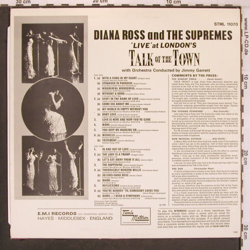 Ross,Diana & Supremes: Live At London's Talk Of The Town, Motown (STML 11070), US,Vg+/vg+, 1968 Typ: LP Best.-Nr.: X8016 Preis: 7,50 Euro