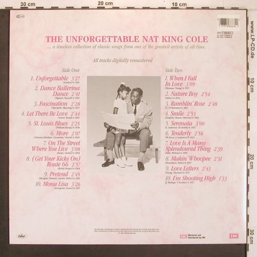 Cole,Nat King: The Unforgettable, Capitol (7 98663 1), D, 1991 Typ: LP Best.-Nr.: X8191 Preis: 7,50 Euro