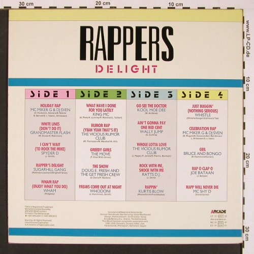 V.A.Rappers Delight: MC Miker...MC Shy D, 20 Tr., Foc, Arcade (01 0241 22), NL, 1987 Typ: 2LP Best.-Nr.: X8509 Preis: 9,00 Euro