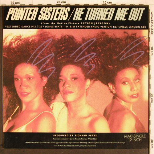 Pointer Sisters: He Turned me out*4, ext.dance mix, RCA (PT 49578), D, 1988 Typ: 12" Best.-Nr.: X850 Preis: 2,00 Euro