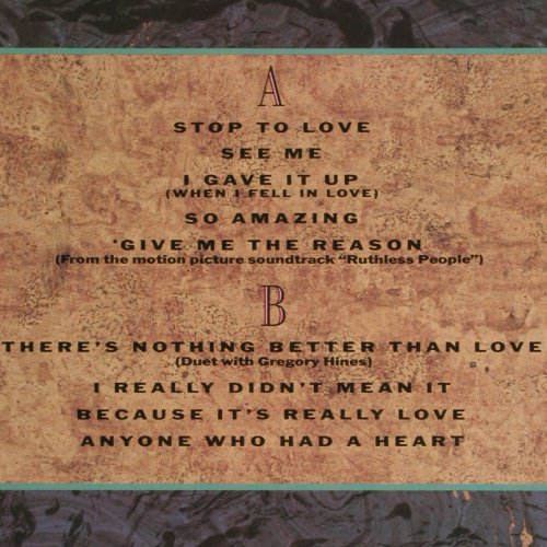Vandross,Luther: Give Me The Reason, Epic (EPC 450134), NL, 1986 Typ: LP Best.-Nr.: X8917 Preis: 6,00 Euro