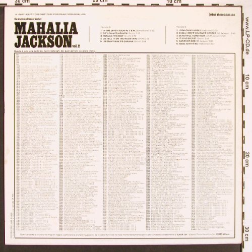 Jackson,Mahalia: The Warm And Tender Soul Of, Vol.2, Joker (SM 3610), I, 1973 Typ: LP Best.-Nr.: X9237 Preis: 5,00 Euro