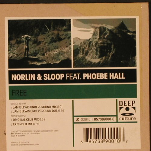Norlin & Sloop feat.Phoebe Hall: Free*4, Deep Culture(8573 89001-0), D, 2001 - 12inch - X9586 - 6,00 Euro