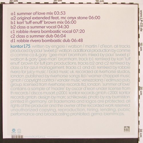 Lonyo: Summer Of Love*7, Kontor (175), D, 2001 Typ: 12"*2 Best.-Nr.: X9644 Preis: 5,00 Euro