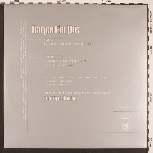 Sisqo: Dance For Me*3, Def Soul(QOVP1), US, Promo, 2001 - 12inch - X9667 - 4,00 Euro